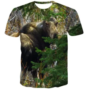 Animal T shirts Men Forest T-shirts Graphic Harajuku Tshirt Anime Landscape T-shirts 3d