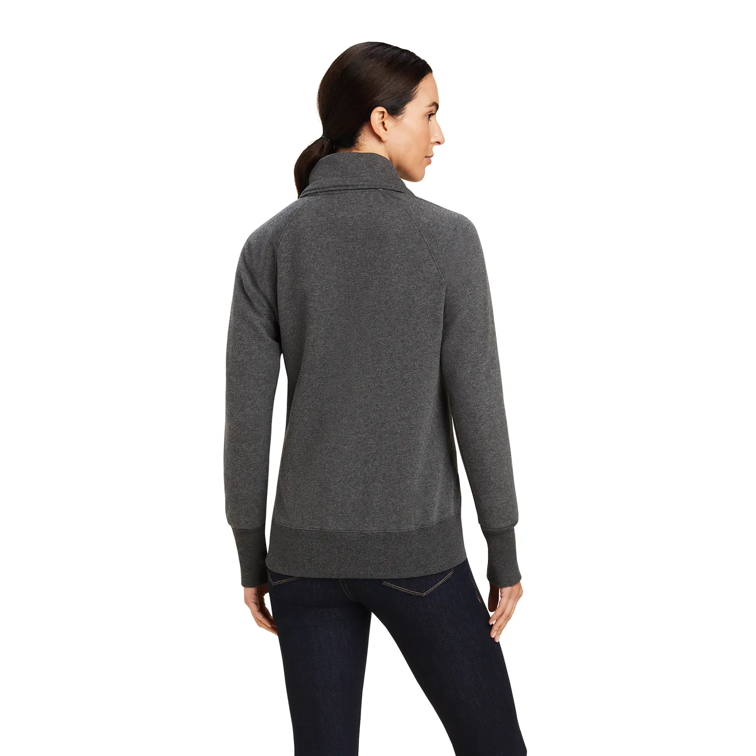 Ariat Womens Team Logo Full Zip Sweatshirt - Charcoal Grey