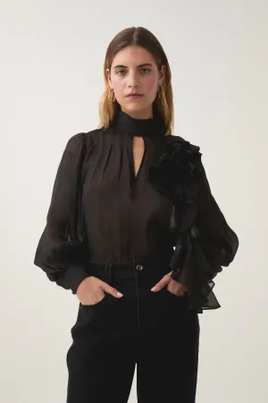 Aura Frilled Tie Blouse