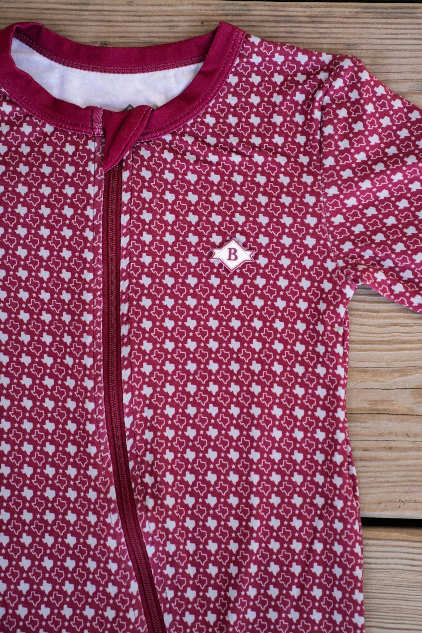 Baby Zip Up - Texas - Maroon & Grey