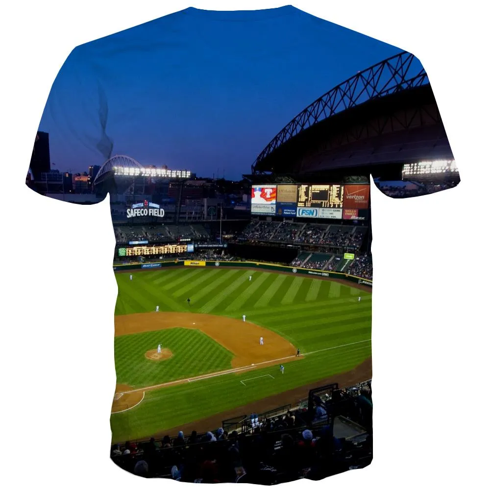 Baseball T-shirt Men Stadium T-shirts 3d Game T-shirts Graphic White T shirts Funny