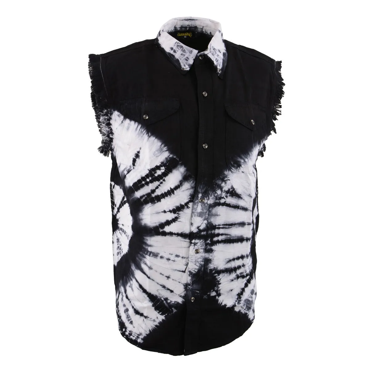 Biker Clothing Co. MDM11679 Men's Classic Black and White Tie-Dye