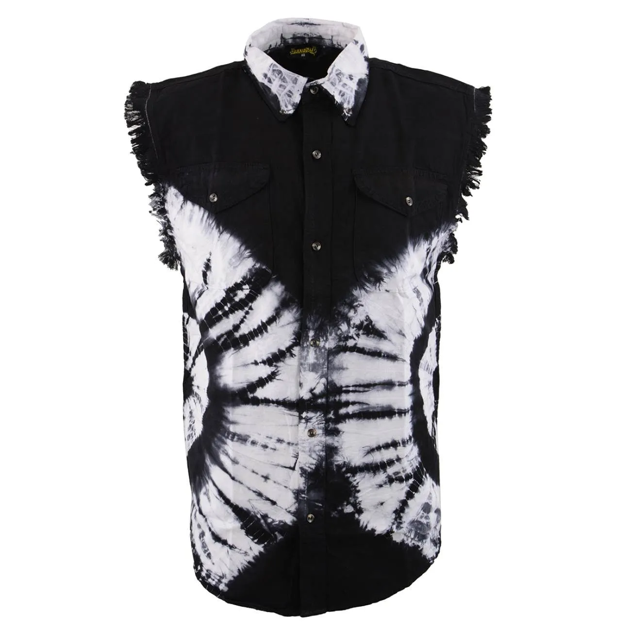 Biker Clothing Co. MDM11679 Men's Classic Black and White Tie-Dye