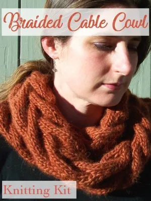 Braided Cable Cowl, Intermediate Knitting Kit