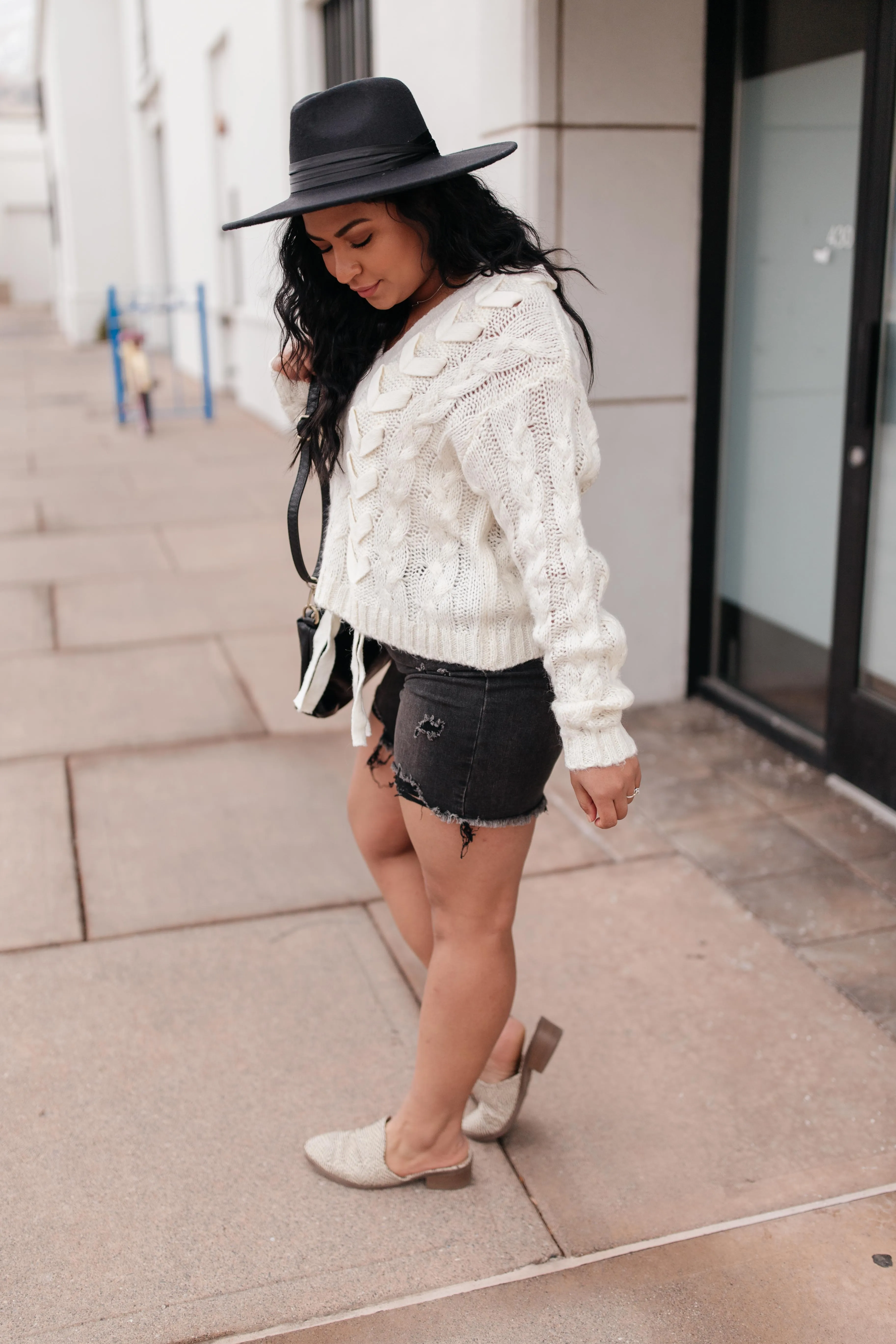 Braids and Ribbon Sweater