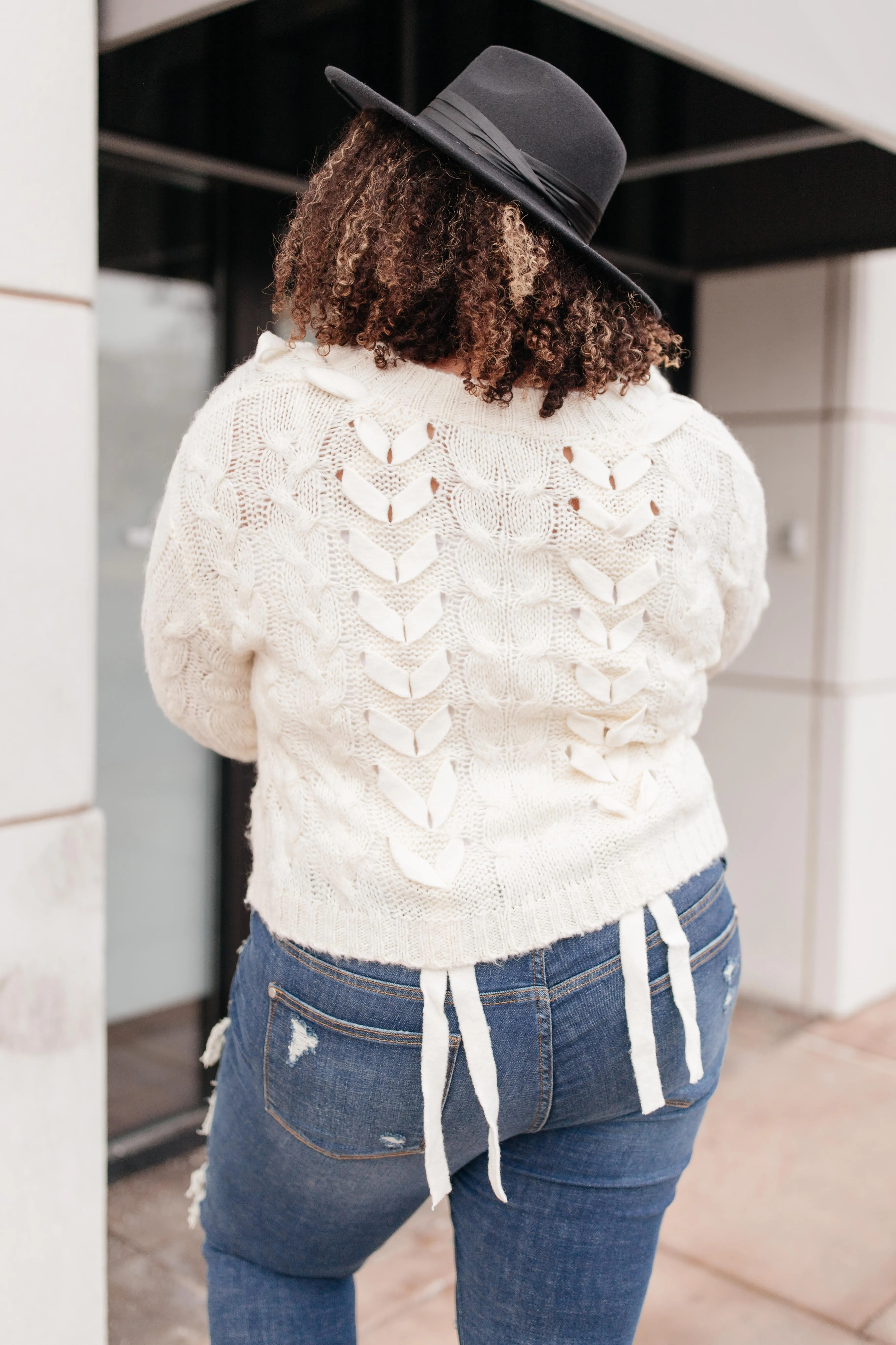 Braids and Ribbon Sweater