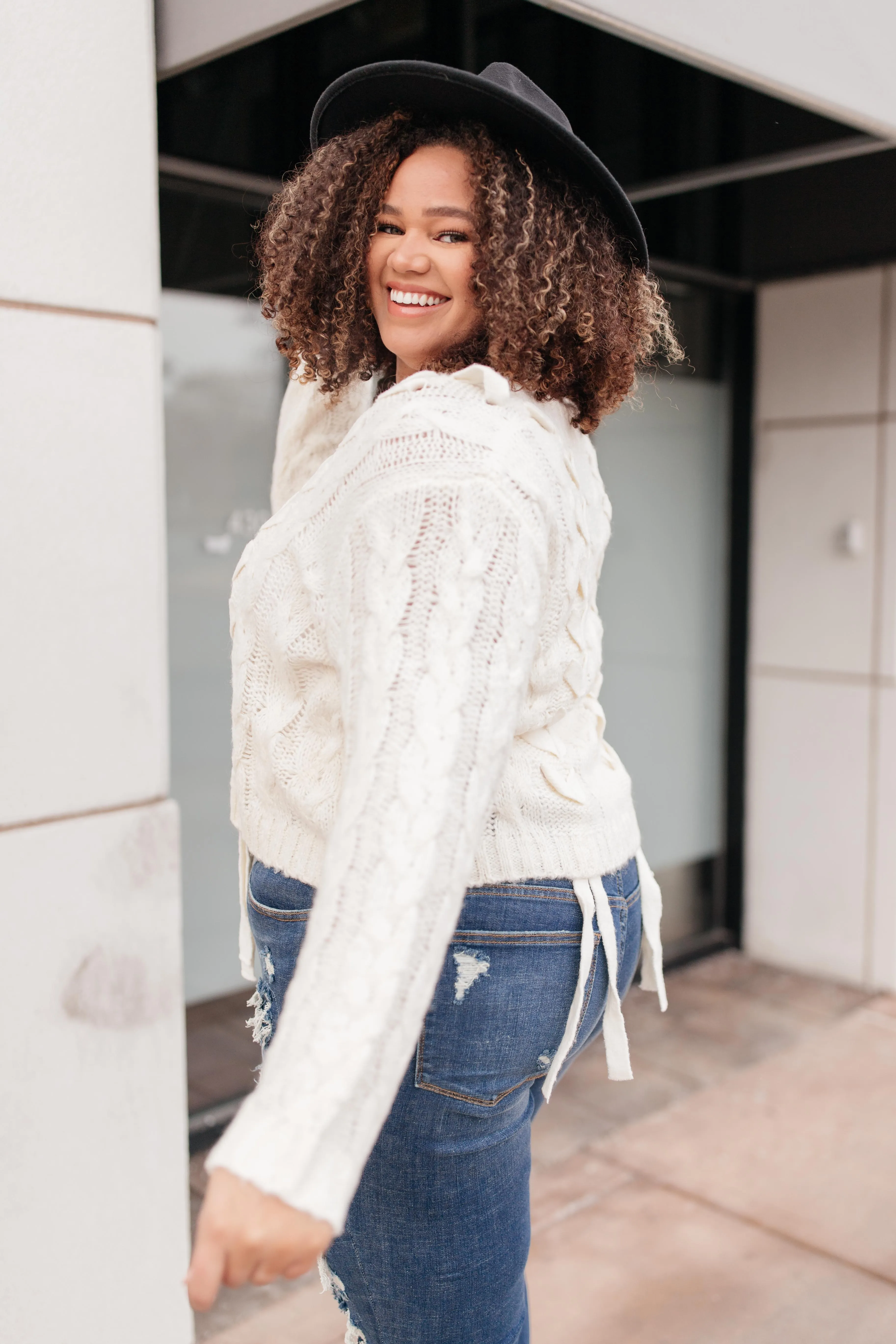 Braids and Ribbon Sweater