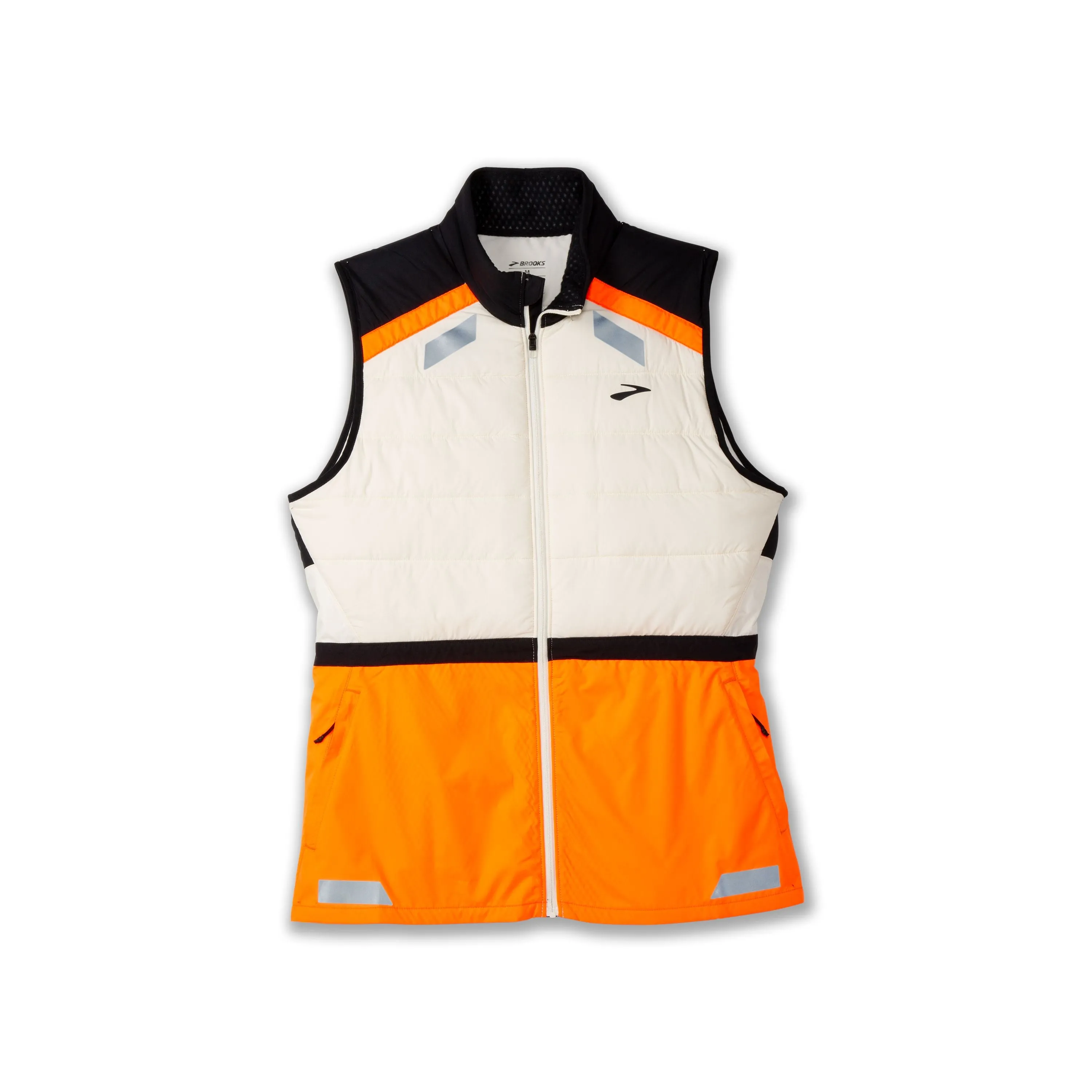 Brooks | Run Visible Insulated Vest 2.0 | Women's | Ecru/Fluoro Flash/Black