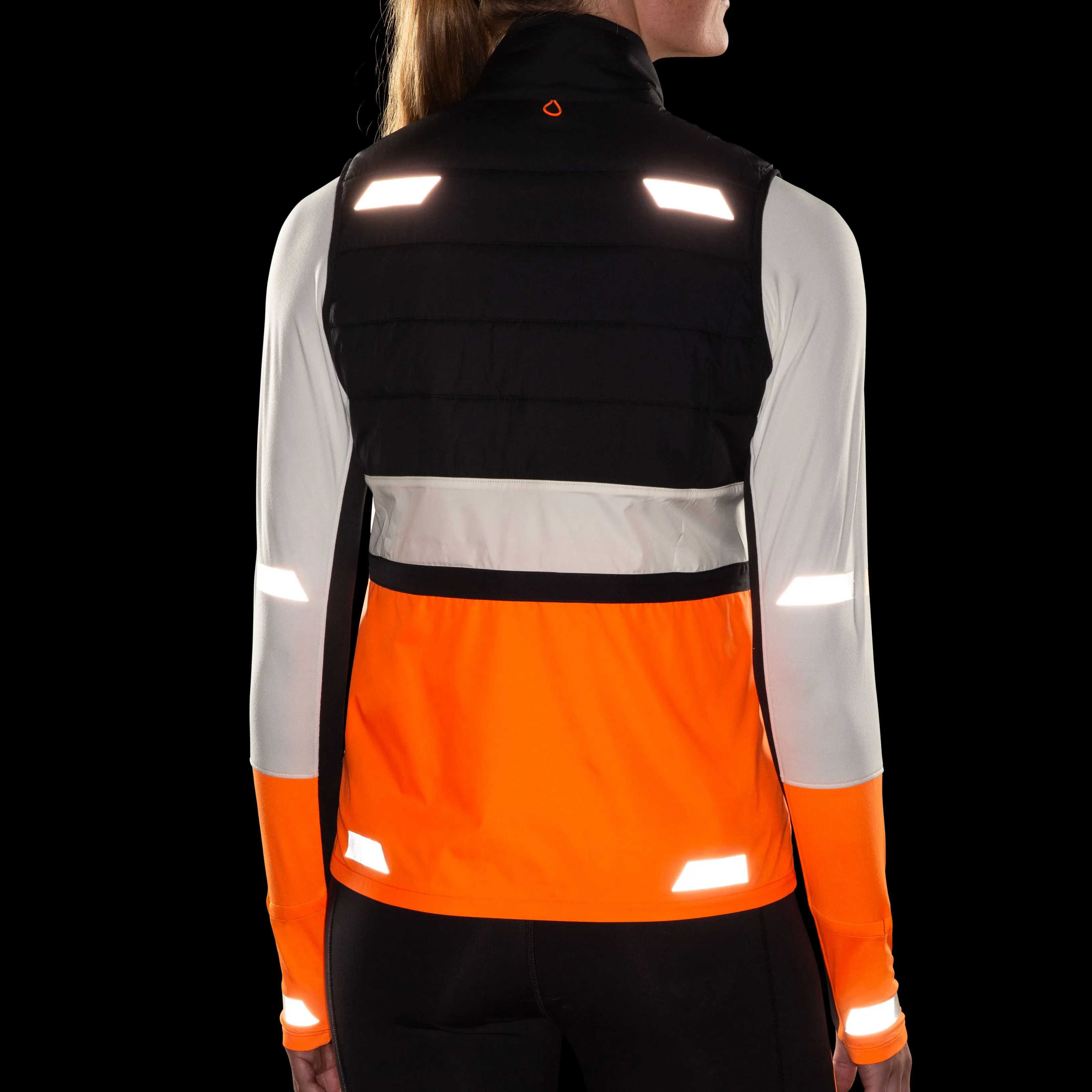 Brooks | Run Visible Insulated Vest 2.0 | Women's | Ecru/Fluoro Flash/Black