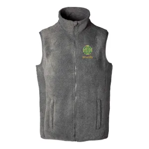 Celtic Cross Embroidered Personalized Fleece Vest- Charcoal