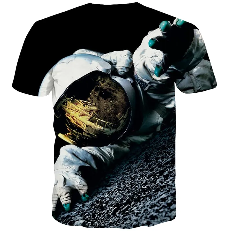 Earth T shirts Men Space Tshirt Anime Universe T-shirts Graphic Astronaut T shirts Funny