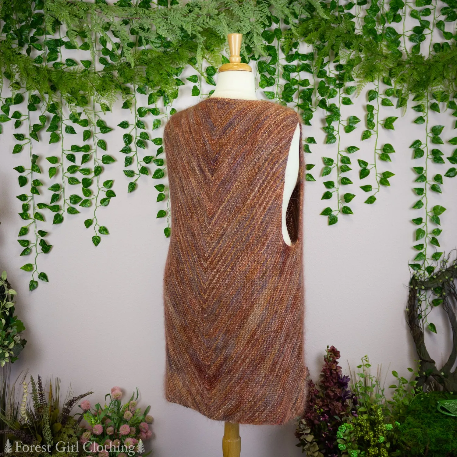 Earthy Mohair Knit Vest