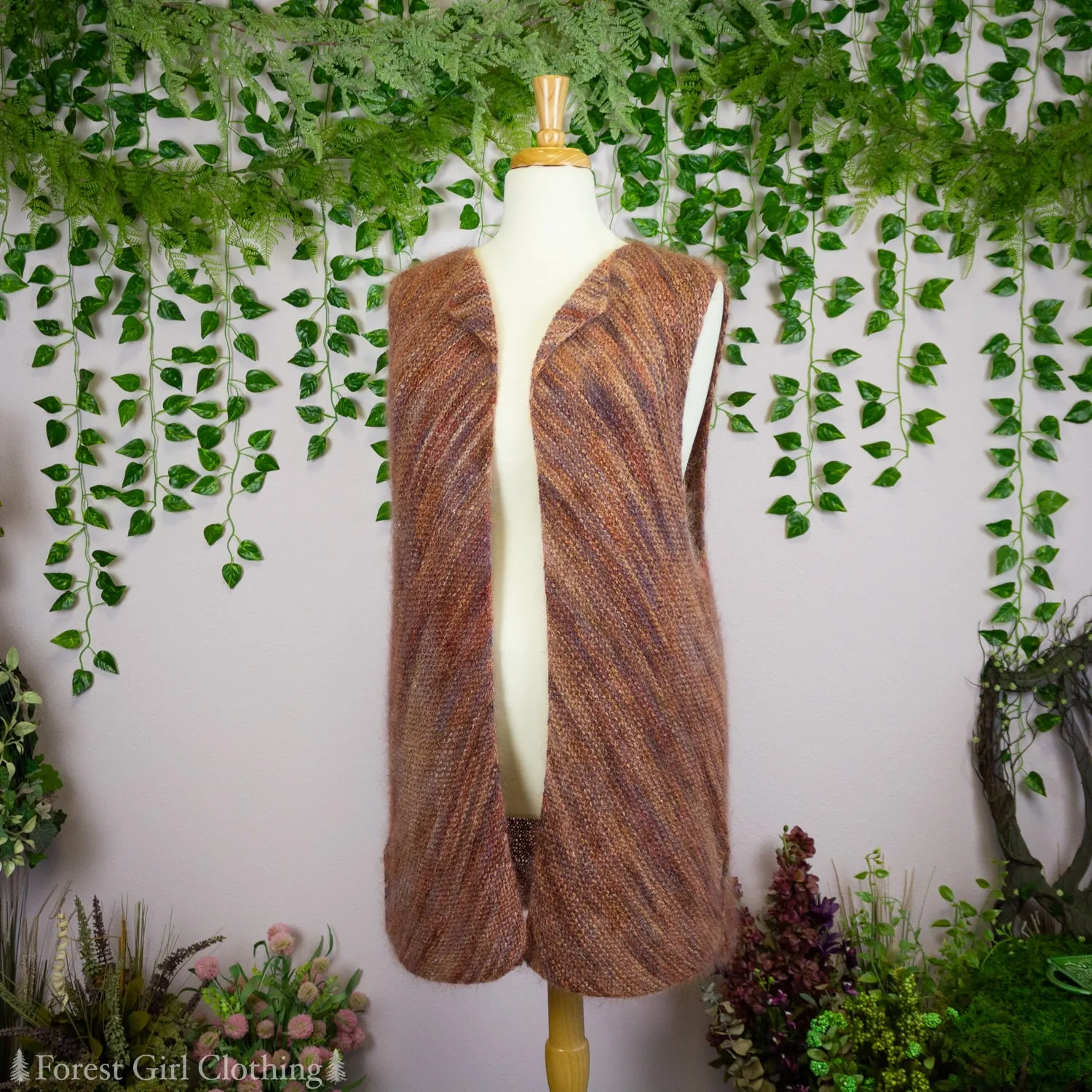 Earthy Mohair Knit Vest