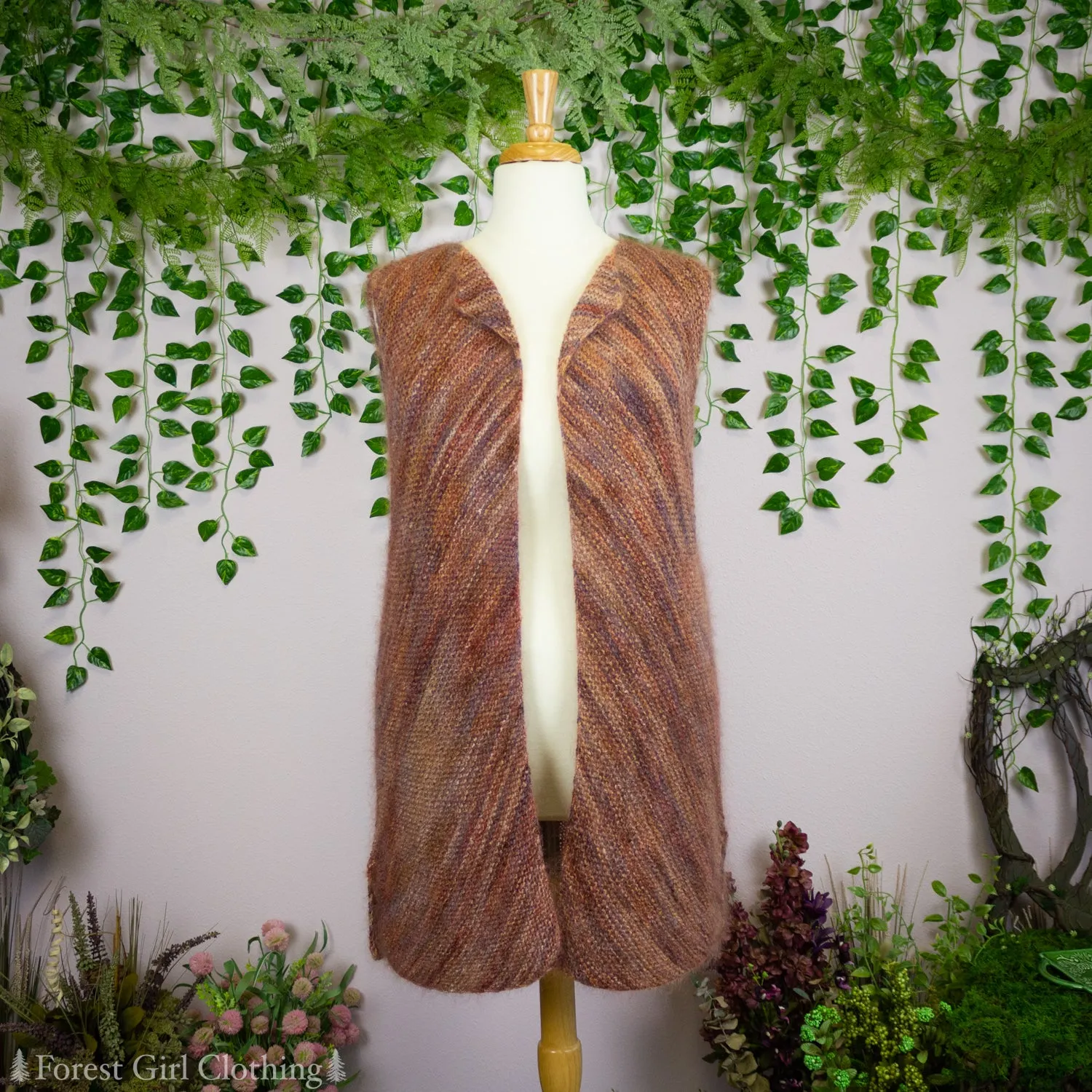 Earthy Mohair Knit Vest