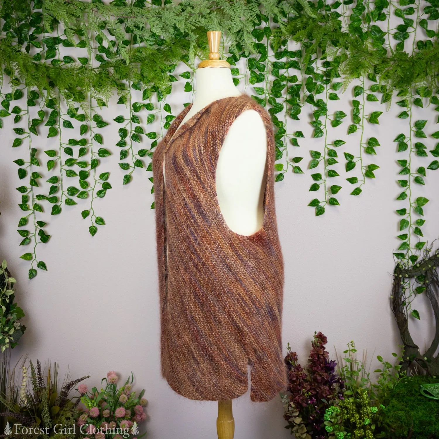 Earthy Mohair Knit Vest