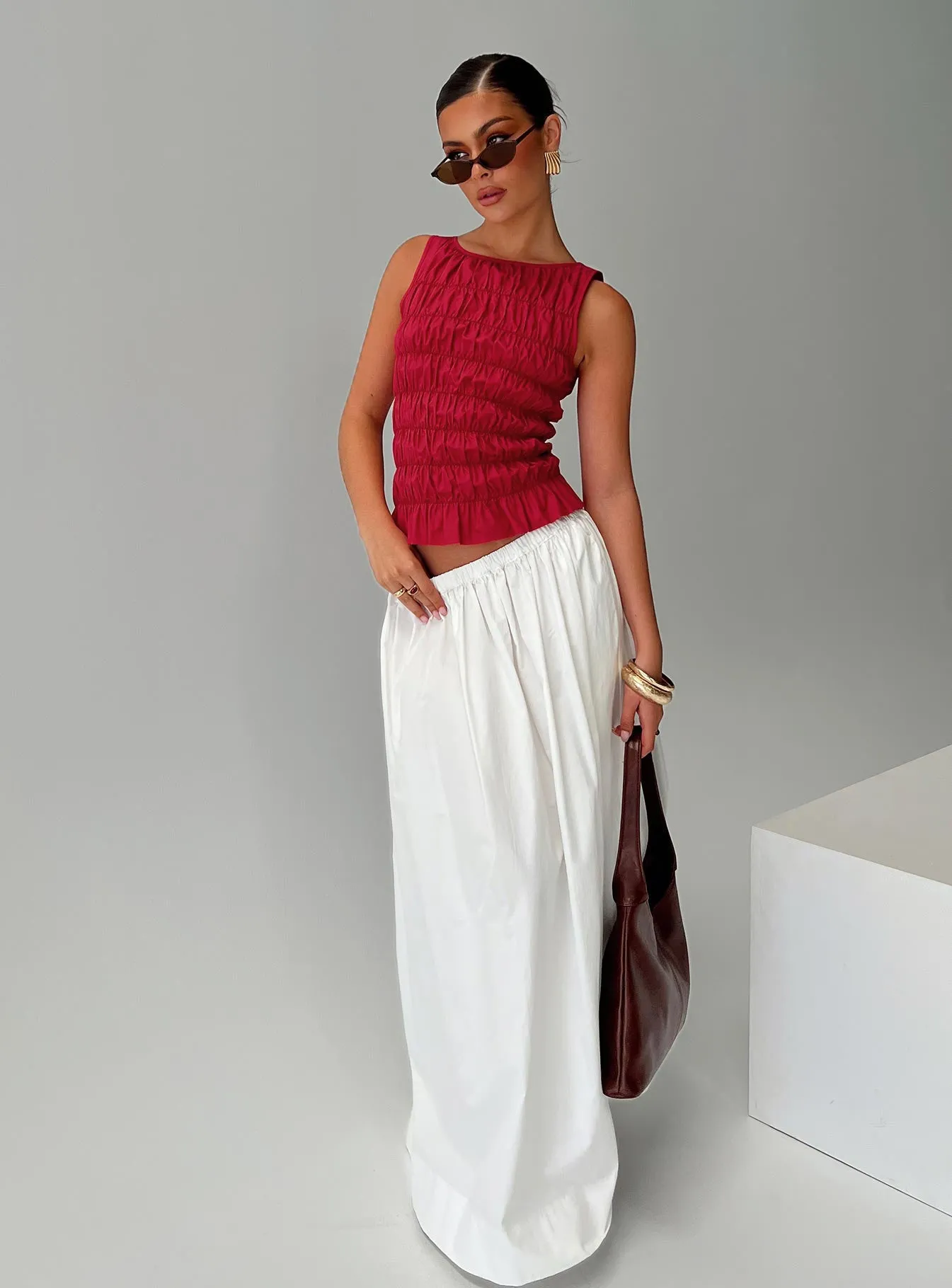 Felipa Maxi Skirt White