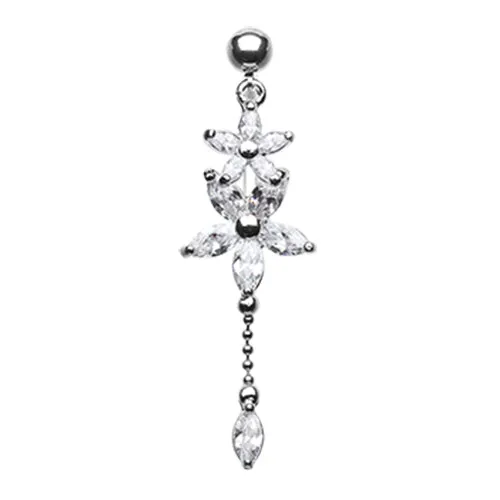 Glitterati Bouquet Top Dangle Belly Bar