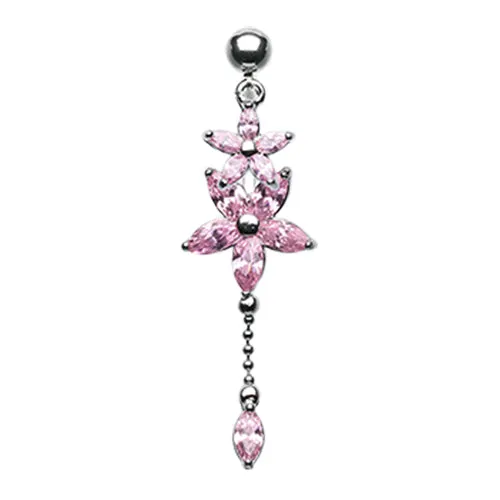 Glitterati Bouquet Top Dangle Belly Bar