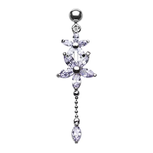 Glitterati Bouquet Top Dangle Belly Bar