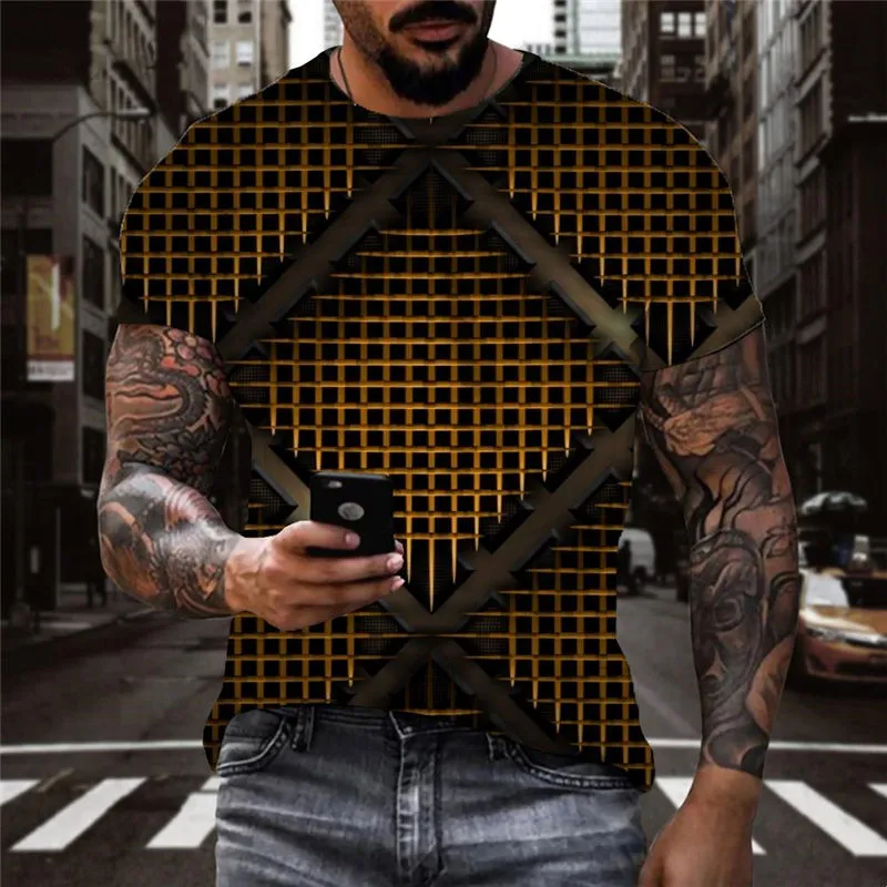 Gold Metal Check shirts Casual special texture different art costume men Casual