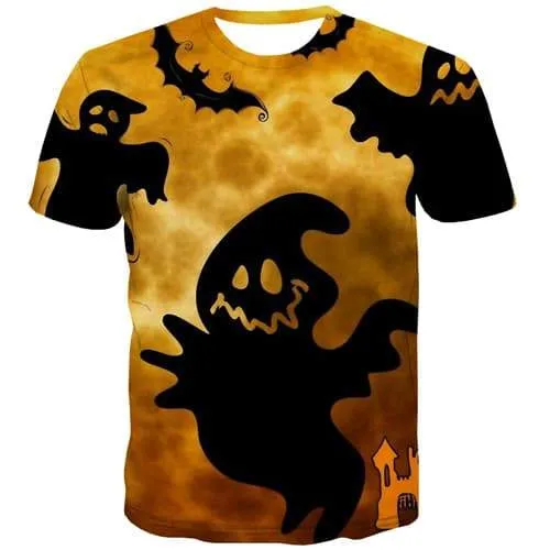 Halloween T shirts Men Witch T shirts Funny Cartoon T-shirts Graphic Black Tshirt Printed Harajuku T-shirts 3d Short Sleeve