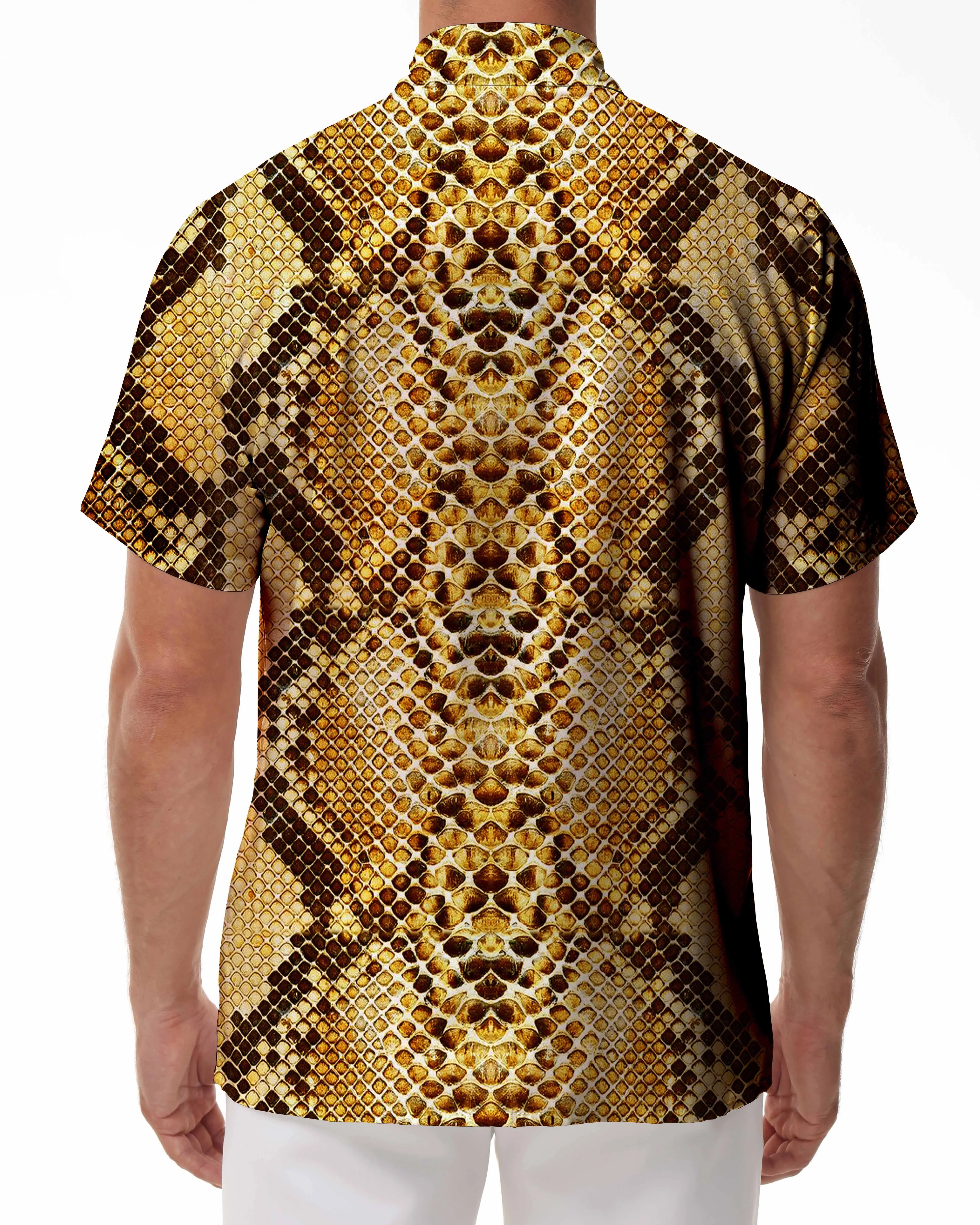 Horror Weird Snake 3D Print Mens Fashion Short Sleeve Novelty Short Sleeve Mens Funny Snakeskin Cobra Shirt