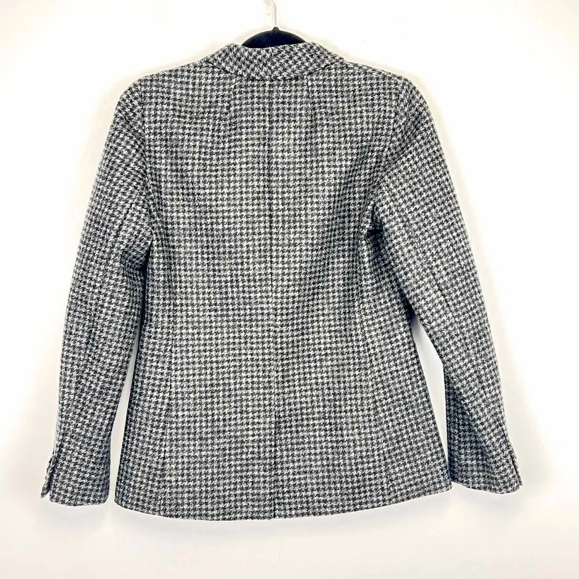 J CREW Womens Wool Houndstooth Black & Grey 1 Button Size 4