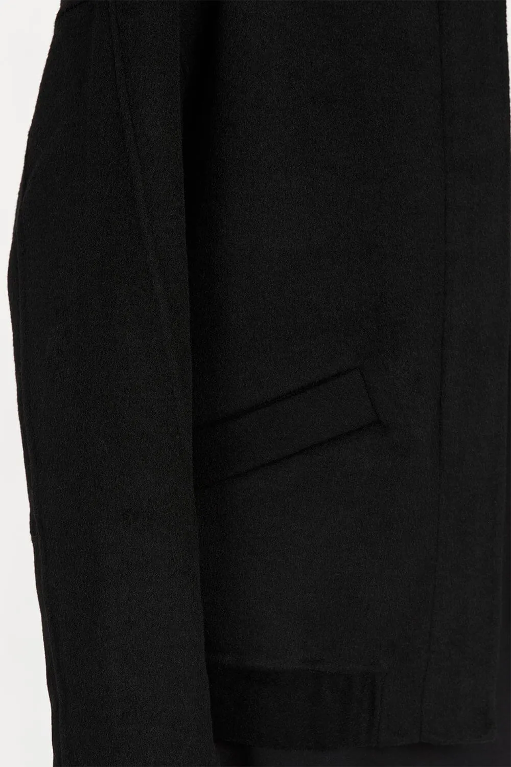 JERI BLACK WOOL BOMBER JACKET