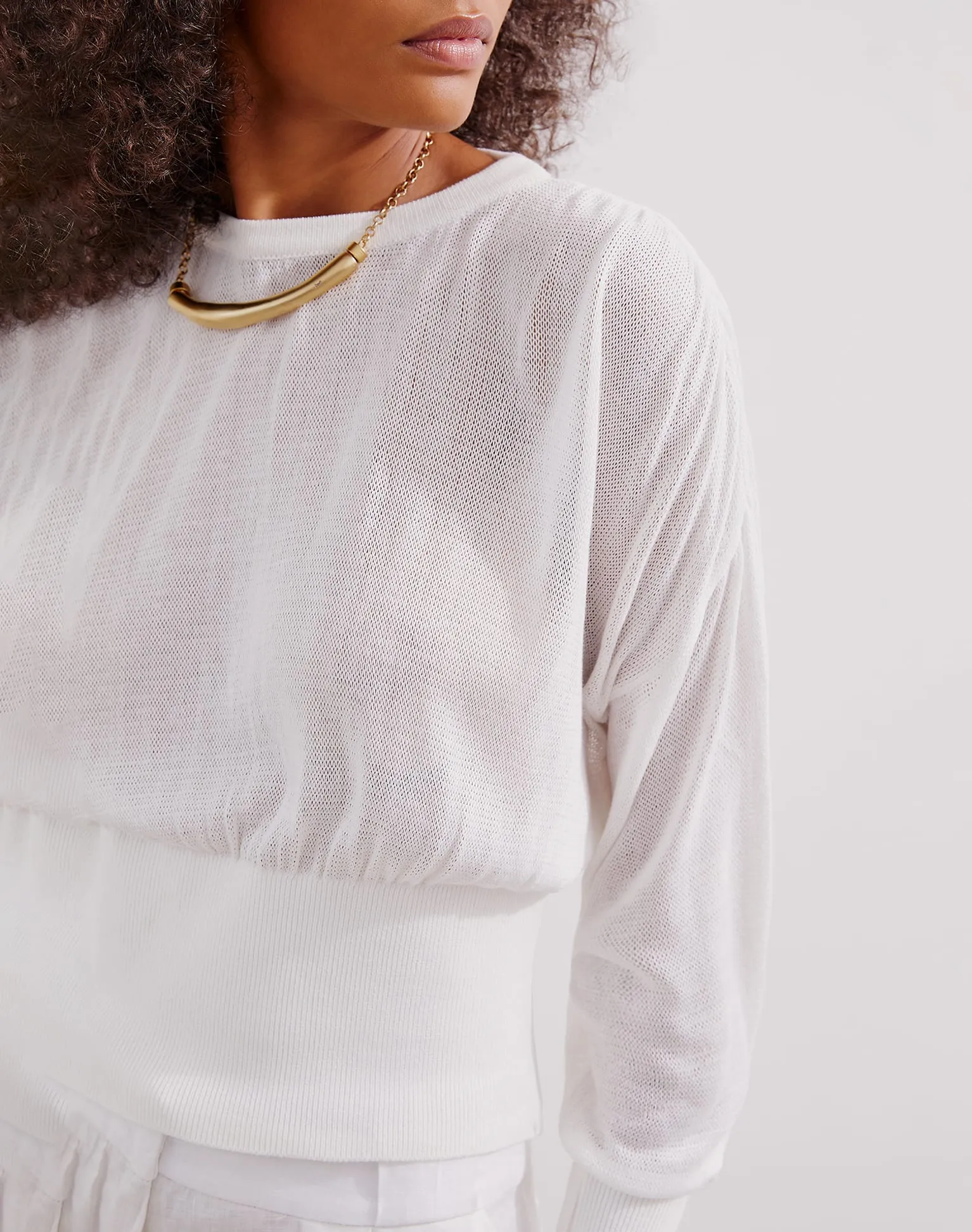 Knit Eliza Blouse (exchange only) - Off White