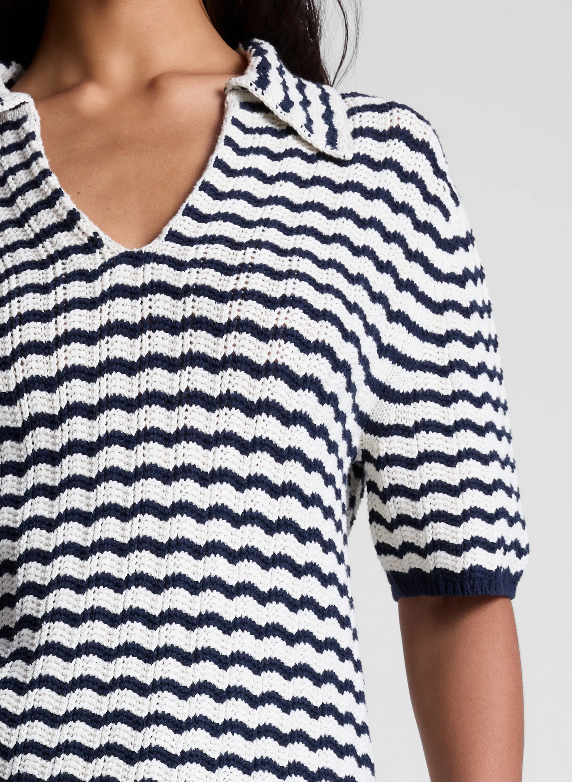 Logan Striped Cotton Oversized Knit Top