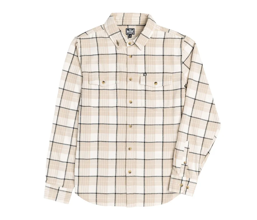 Loser Machine Lukefield Woven Long Sleeve Button Up - Bone