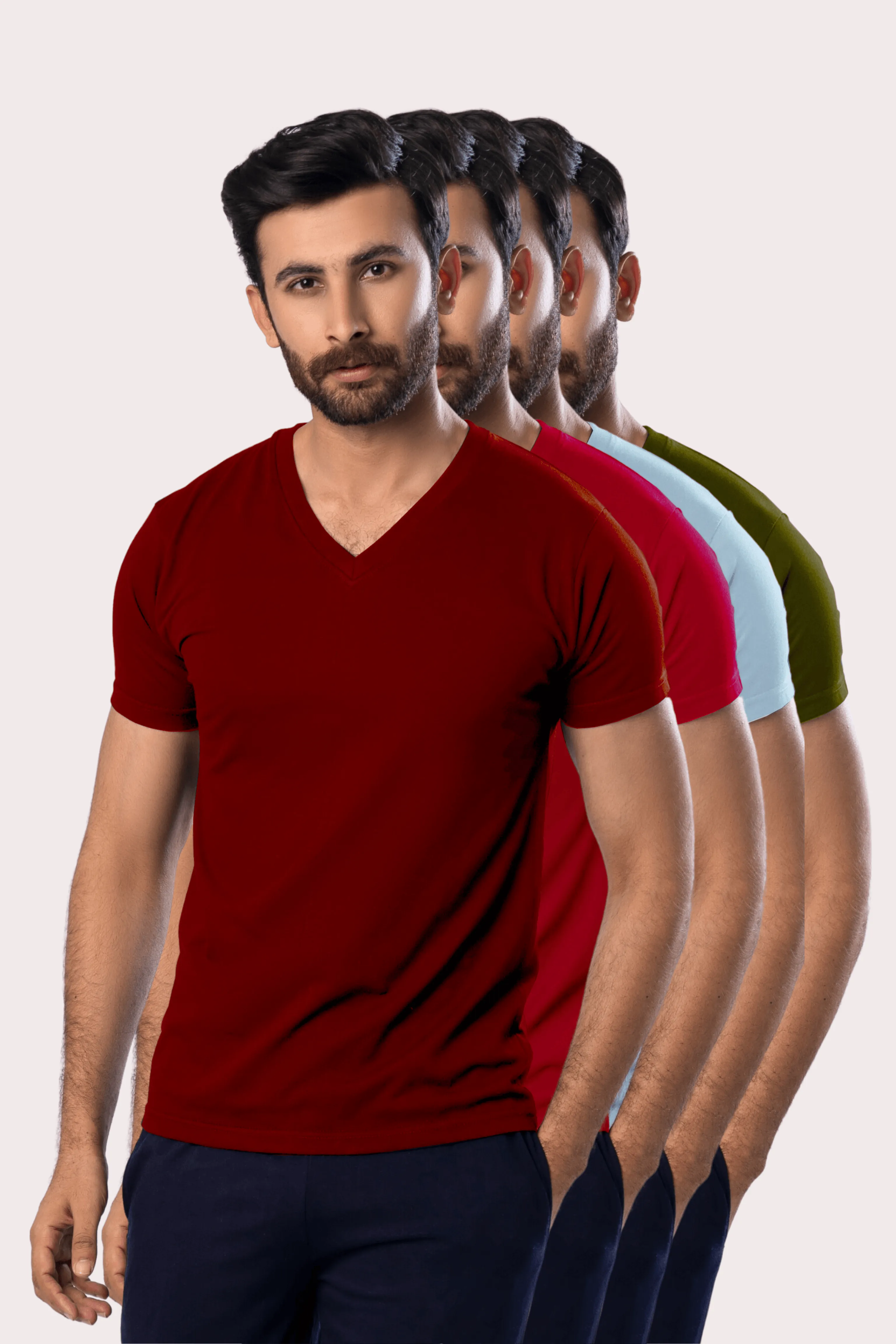 Men's Essential V-Neck Pack Of 3 (Short Sleeves)