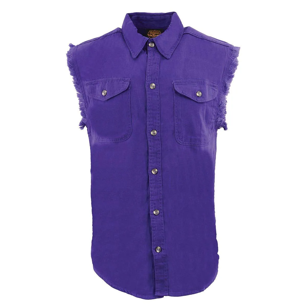 Milwaukee Leather DM1006 Men's Purple Lightweight Denim Shirt with