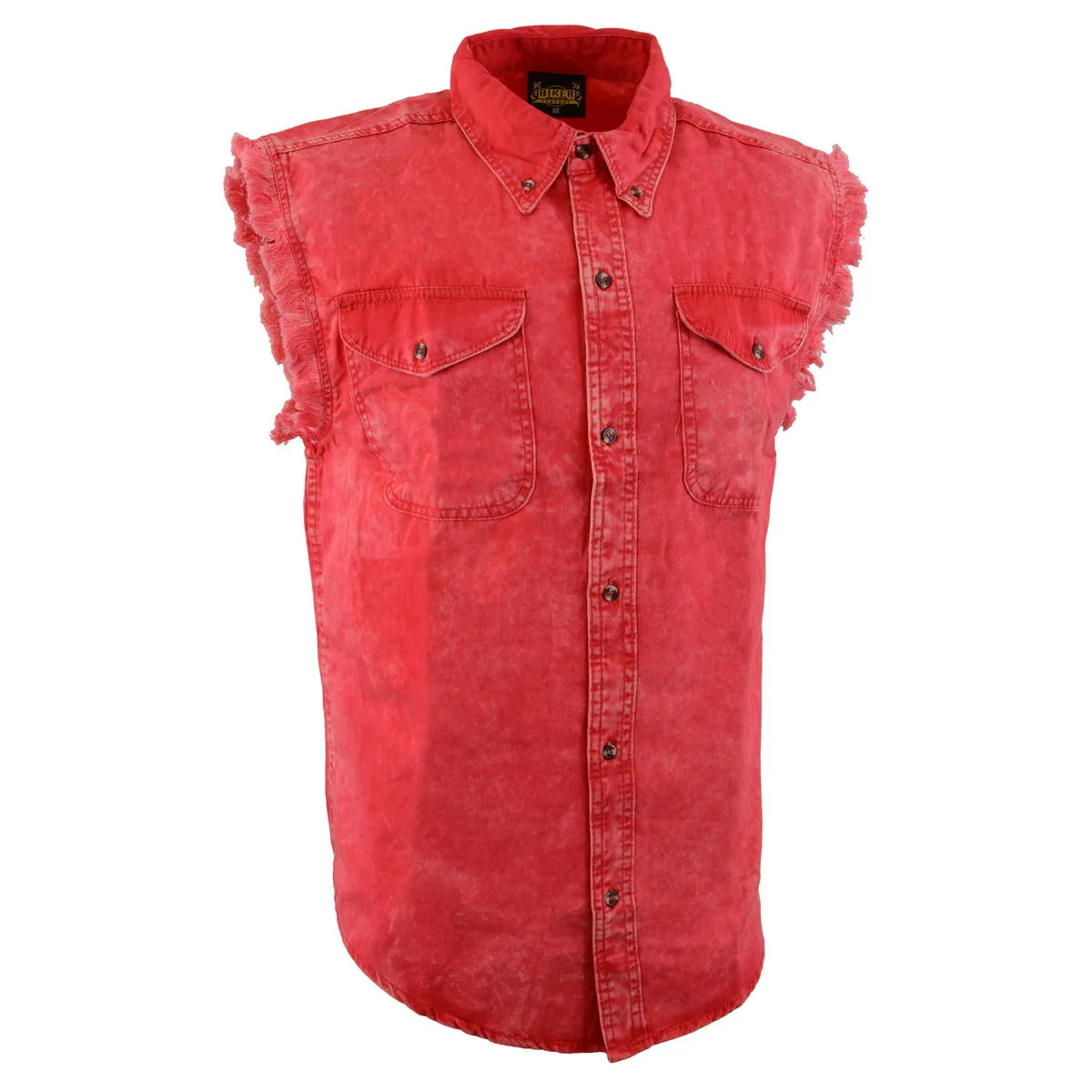 Milwaukee Leather MNG11681 Men’s Classic Red Button-Down Cut Off