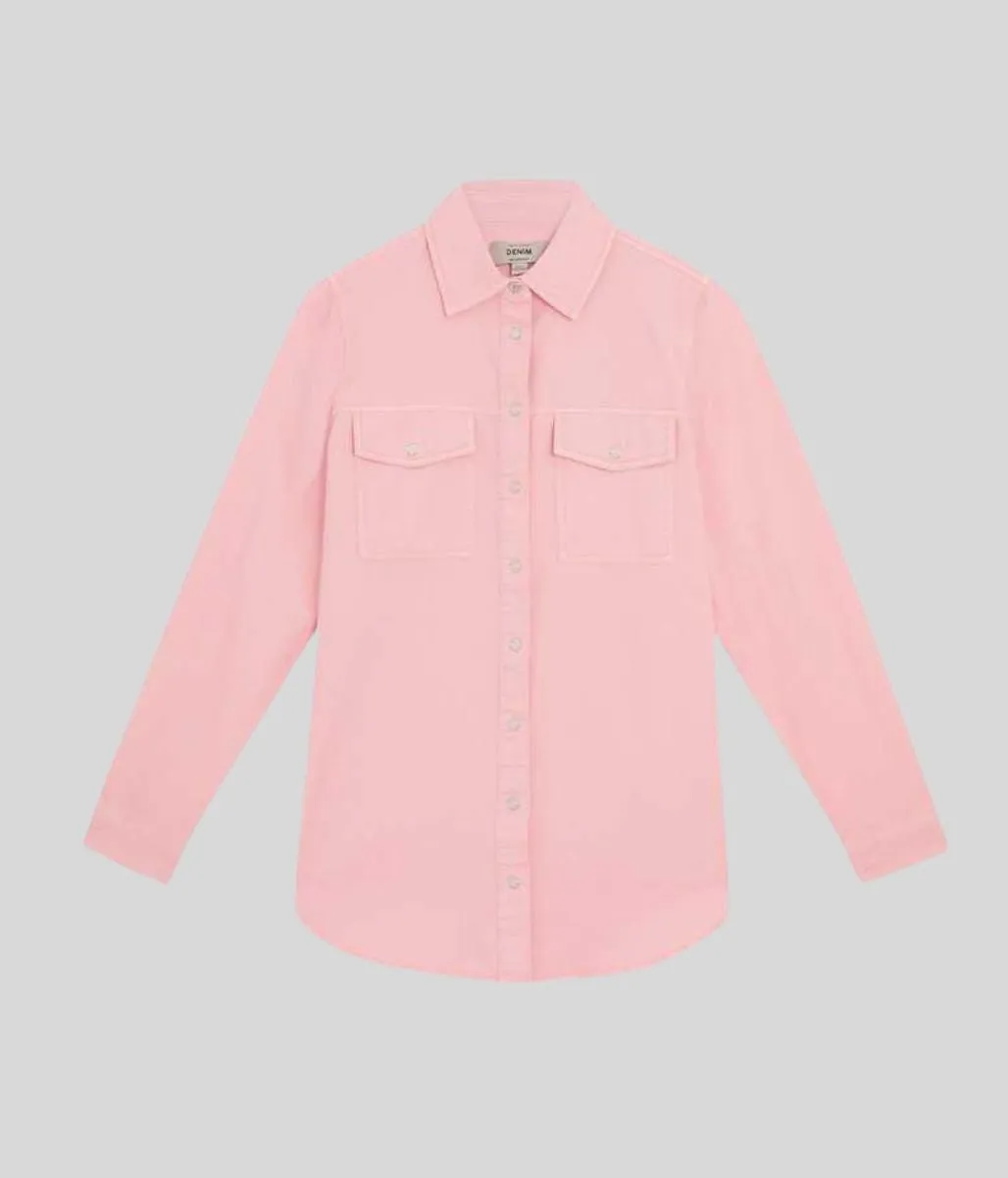 Pink Relaxed Denim Shirt