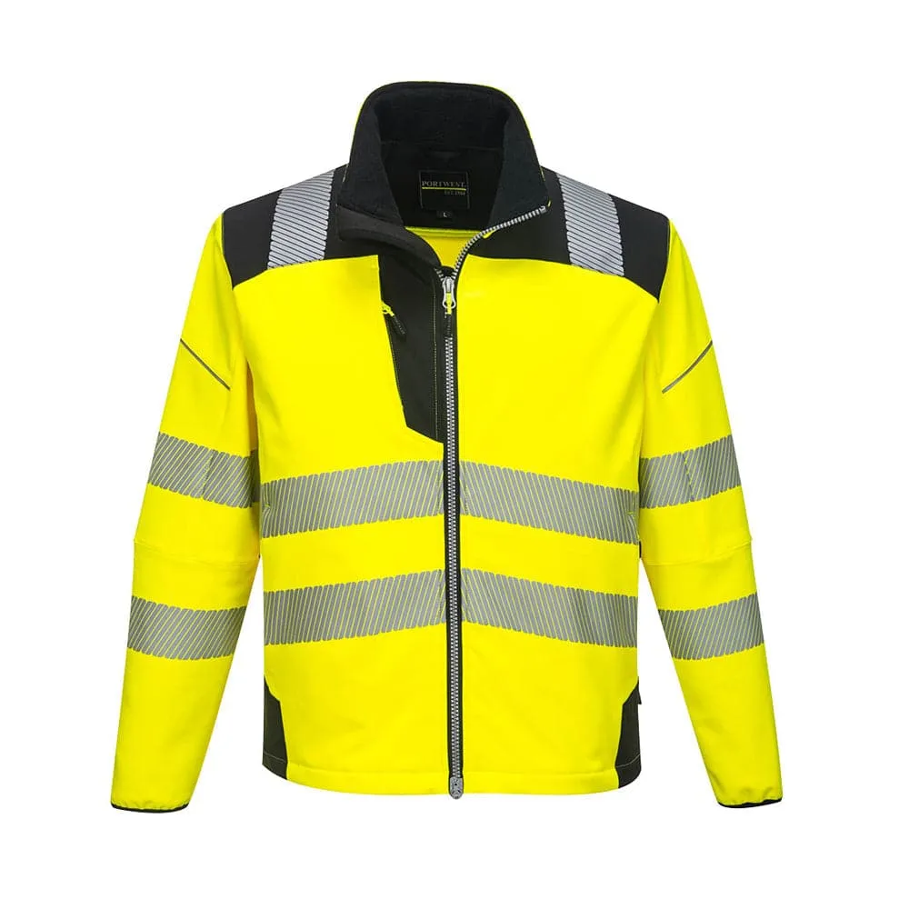 Portwest T402 PW3 Hi-Vis Softshell Jacket, Water Resistant and  Breathable