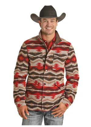 Powder River Men's Red Aztec Wool Blend Jacket