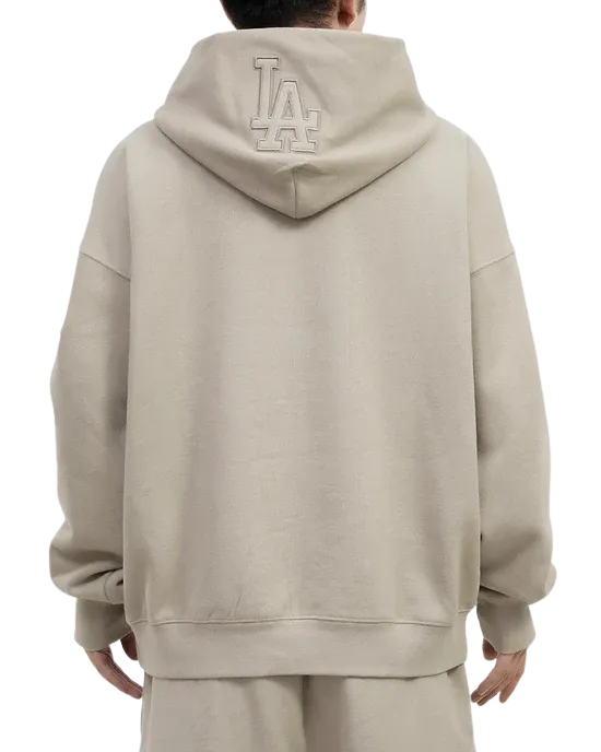 Pro Standard Los Angeles Dodgers Neutral Drop Hoodie-Taupe