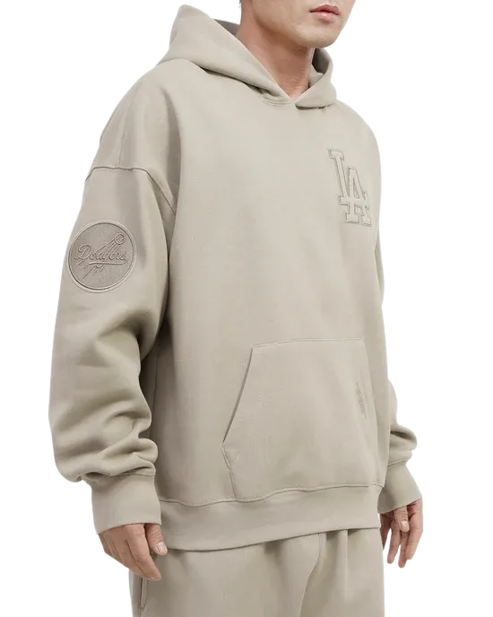 Pro Standard Los Angeles Dodgers Neutral Drop Hoodie-Taupe