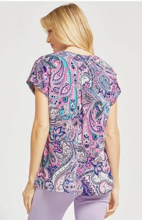 Purple Multi Paisley Dolman Top - #6913-6918