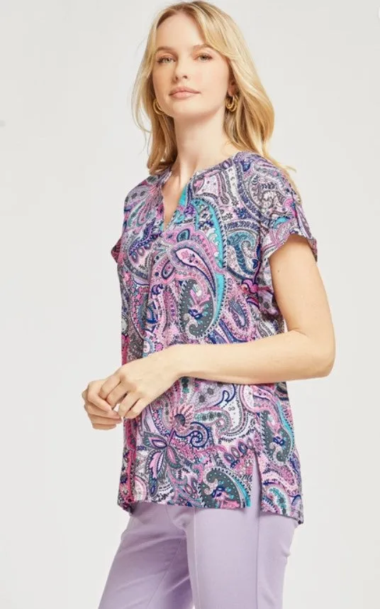 Purple Multi Paisley Dolman Top - #6913-6918