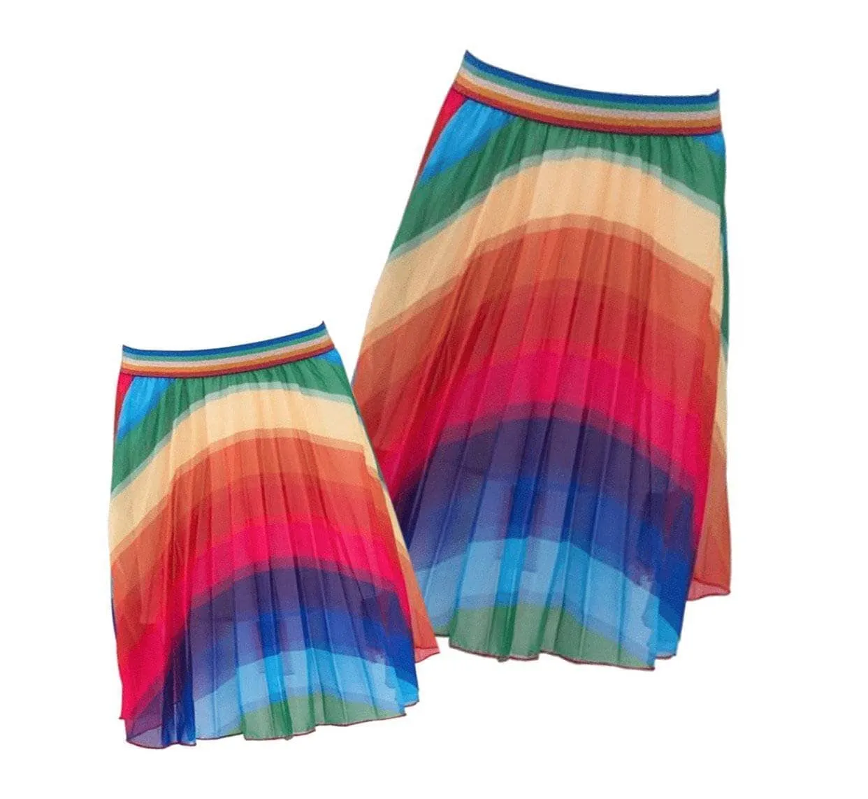 Rainbow Twirl Midi Skirt