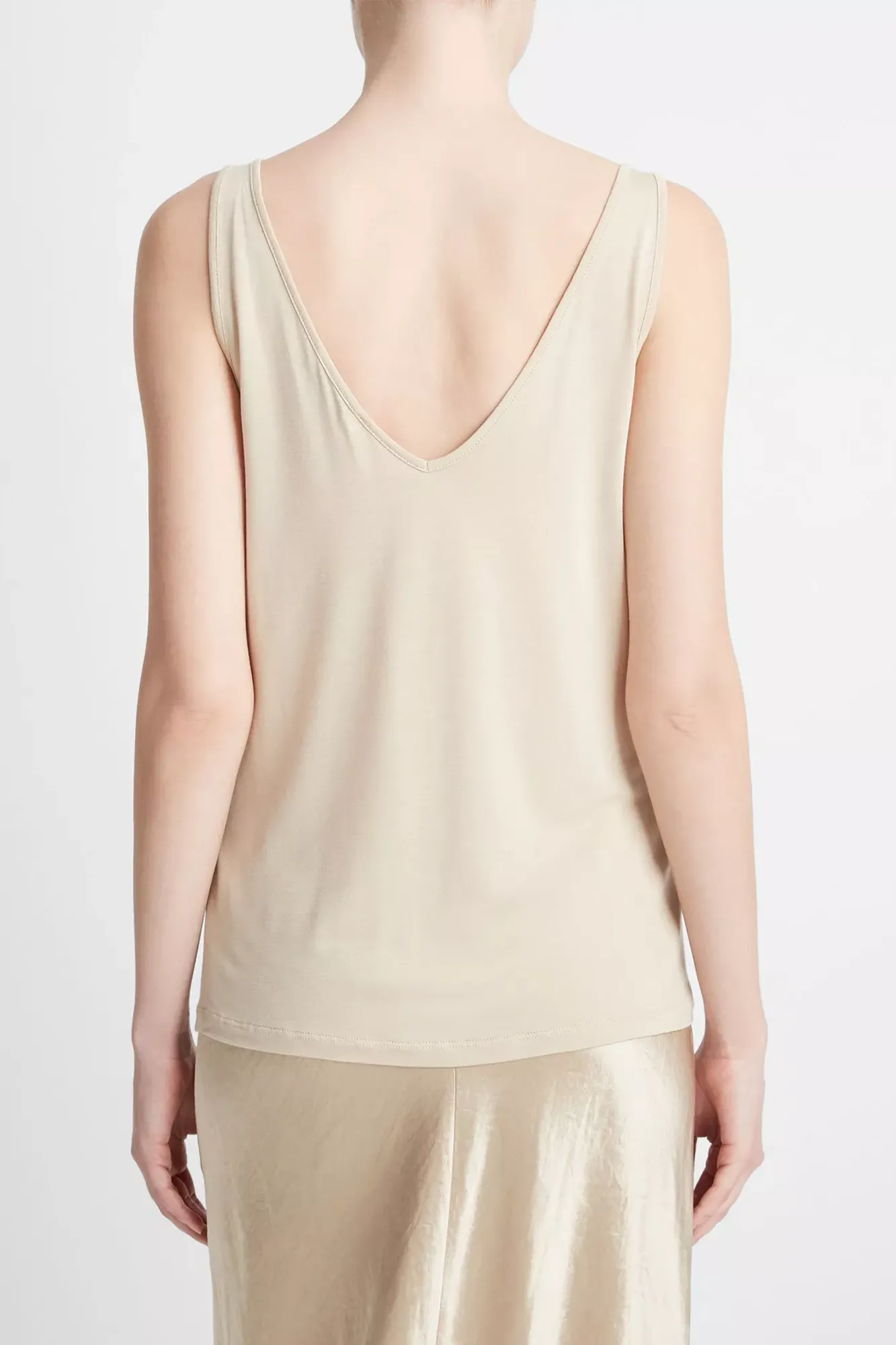 Relaxed V-Neck Tank White Oak