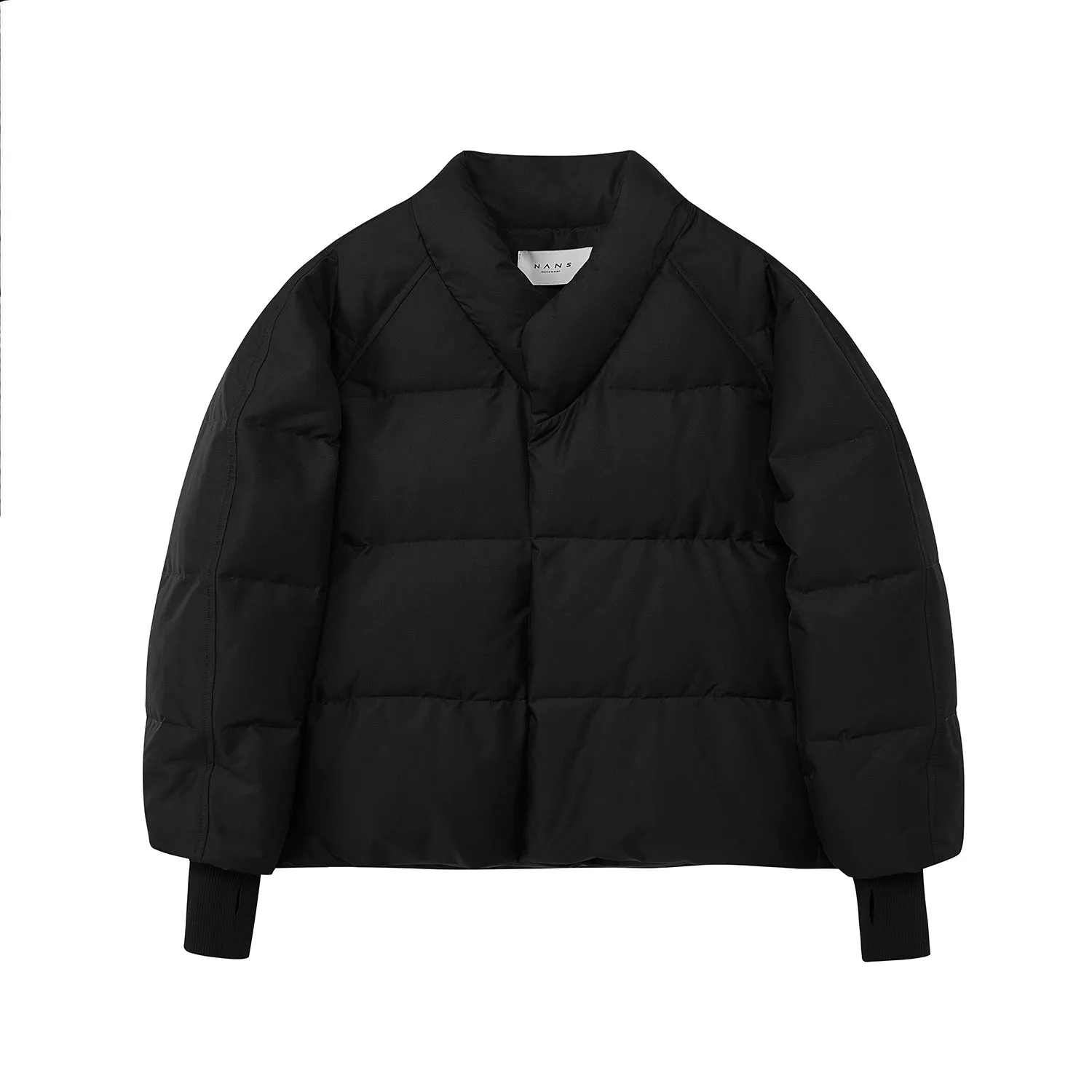 Retro V-Neck Raglan Down Jacket