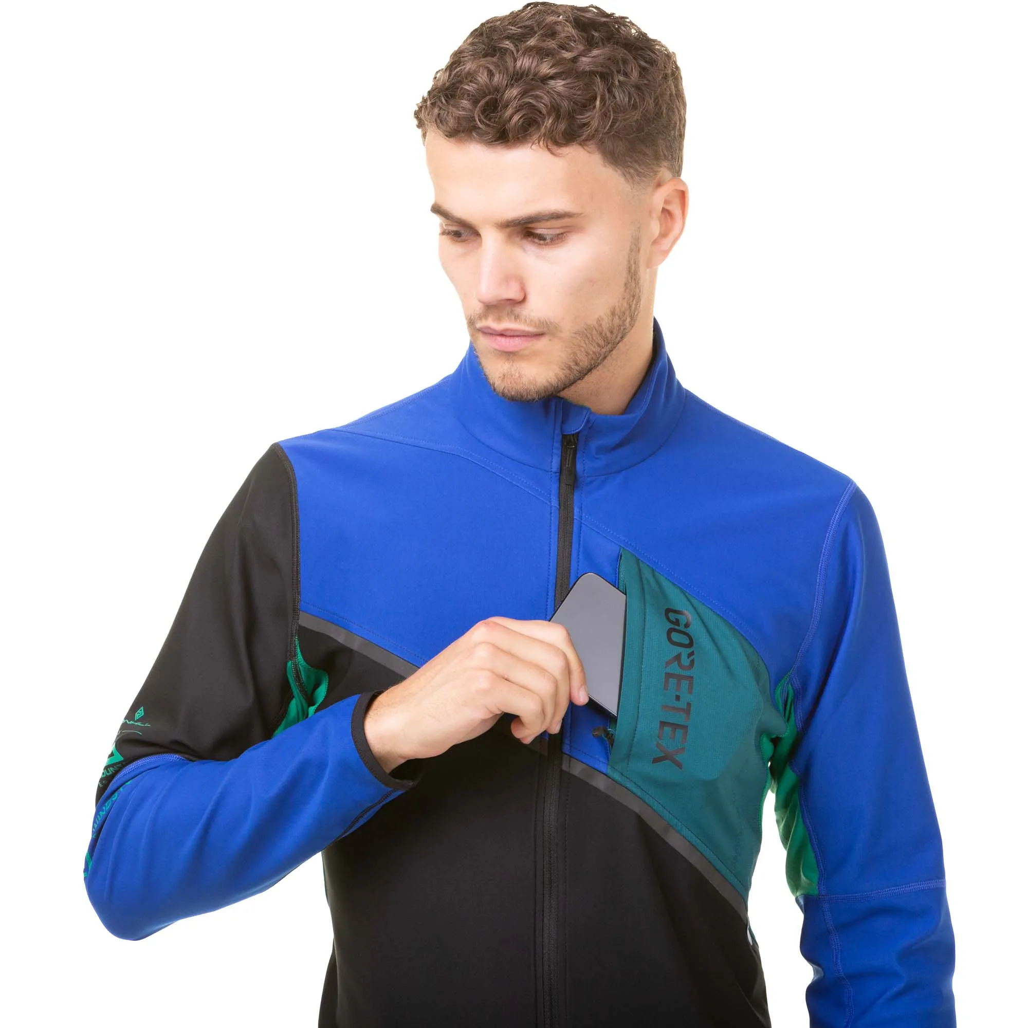 Ronhill | Men's Tech Gore-Tex Windstopper Jacket - Black/Cobalt