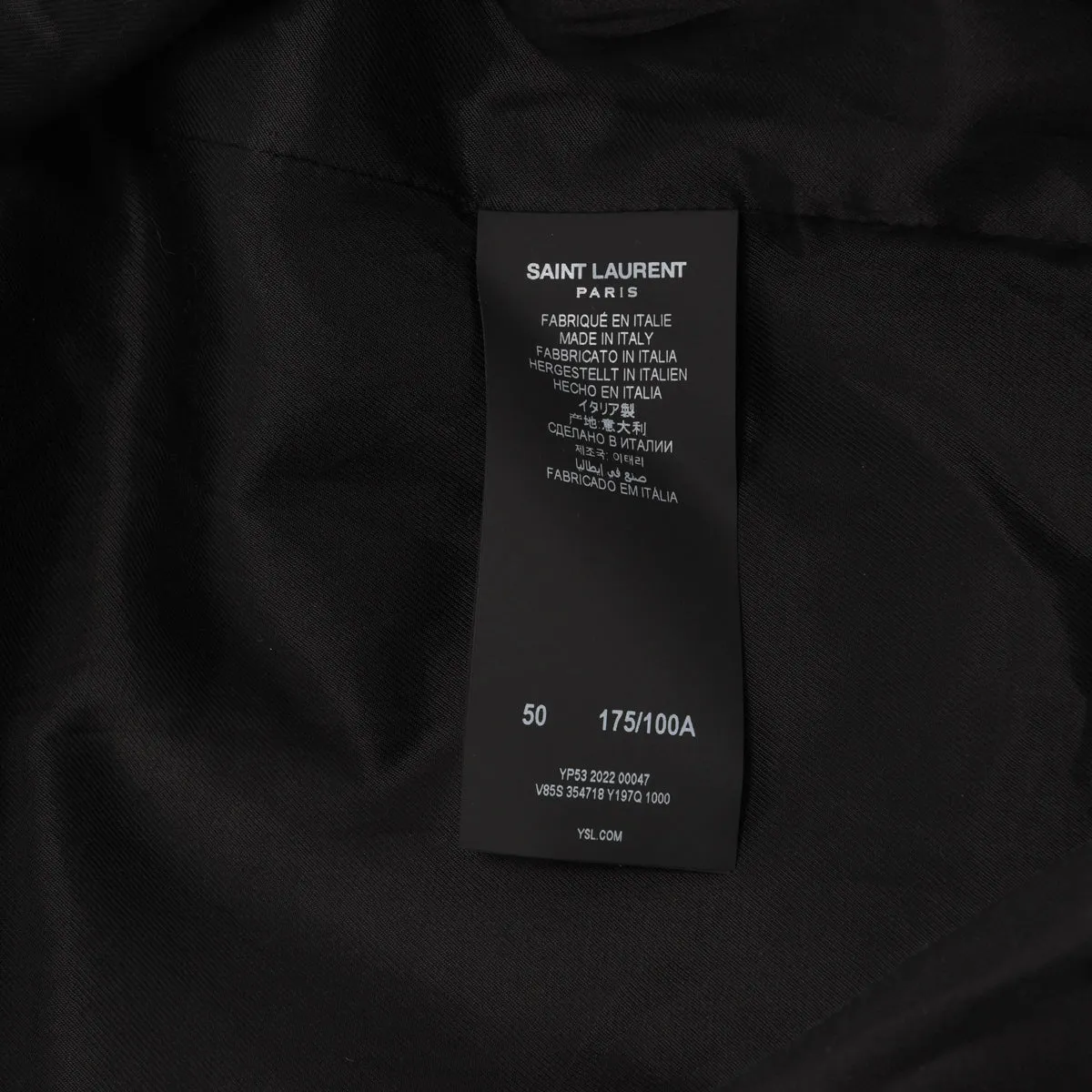 Saint Laurent Black Wool & Lambskin Teddy Jacket FR 50