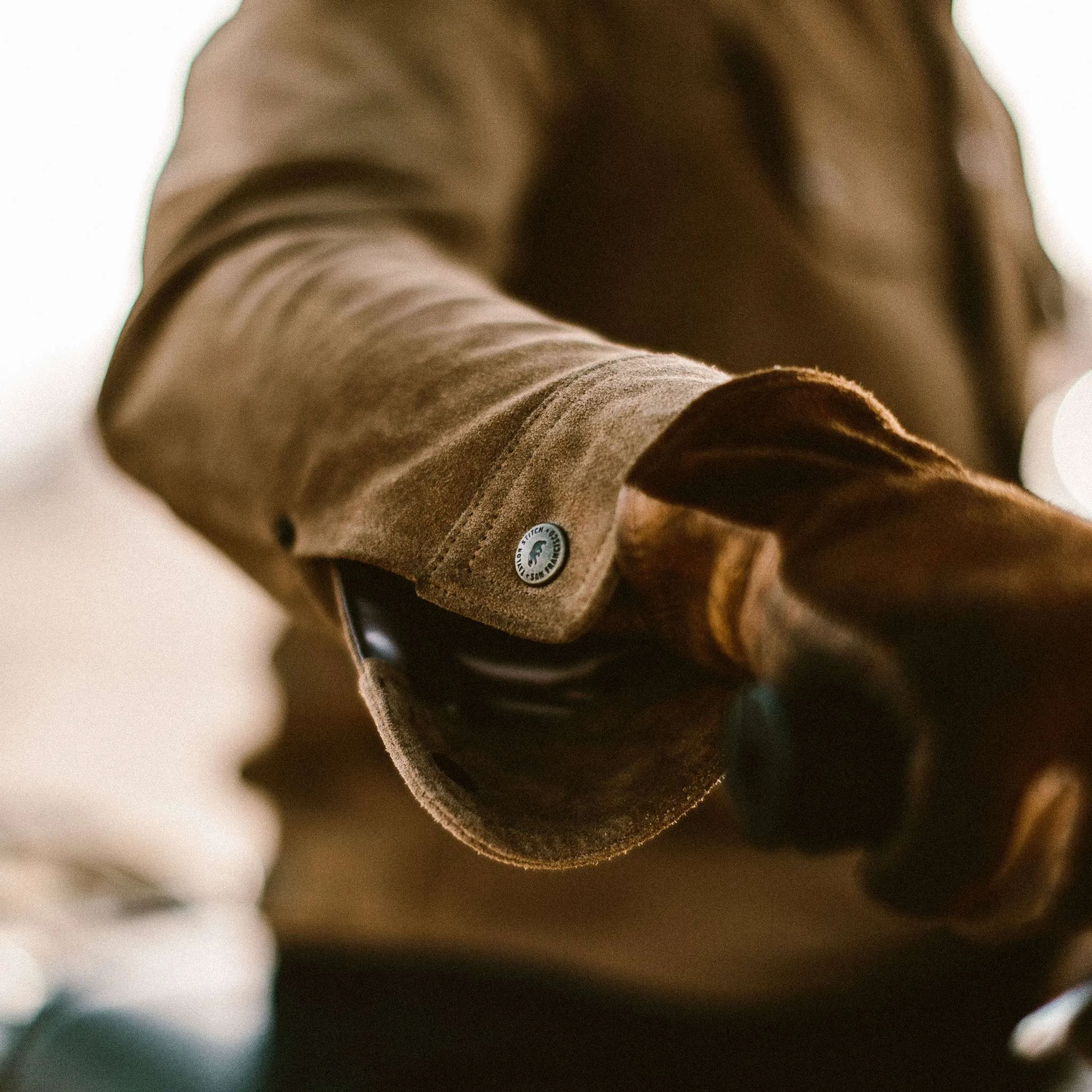 The Long Haul Jacket in Sand Weatherproof Suede