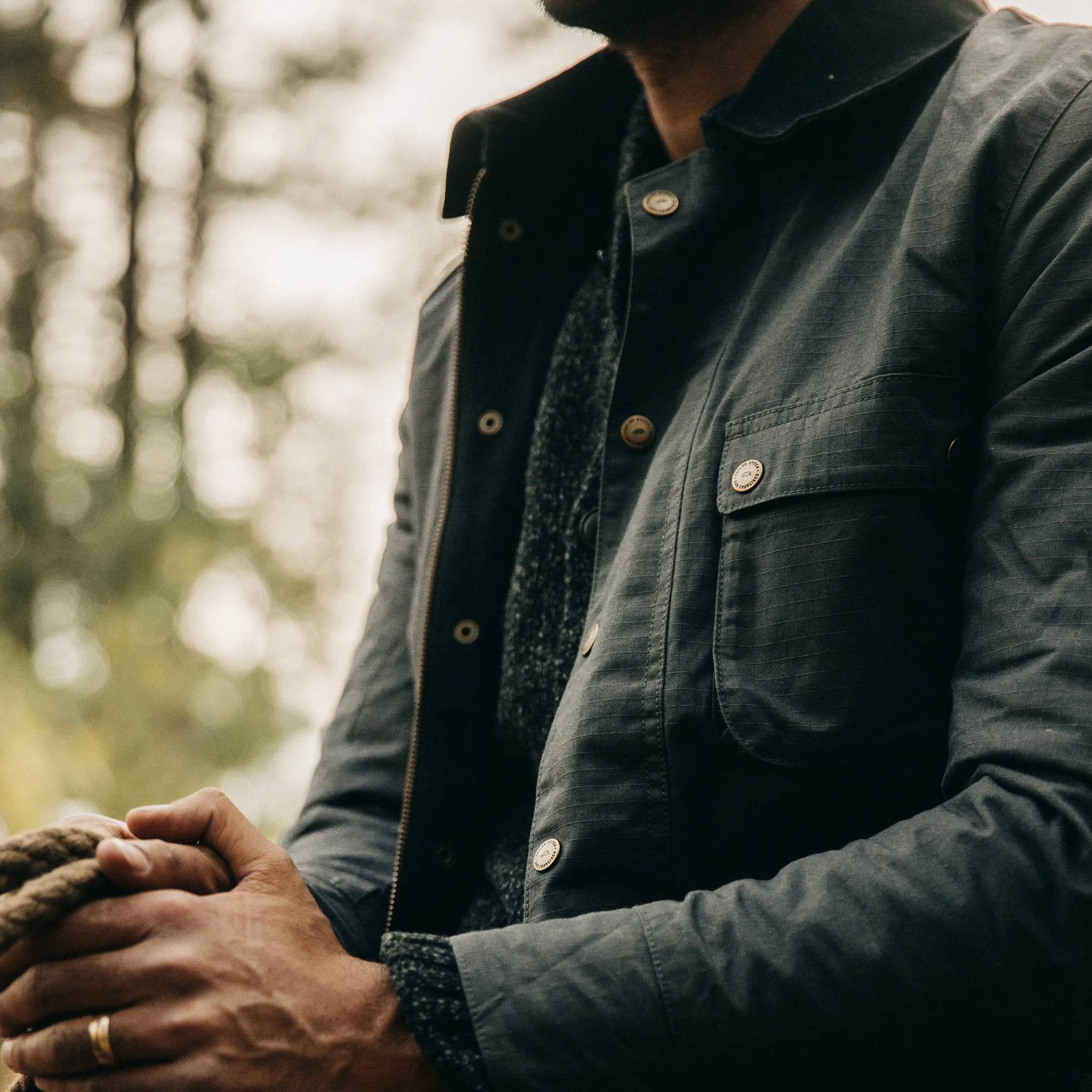 The Rover Jacket in Ripstop Slate Dry Wax