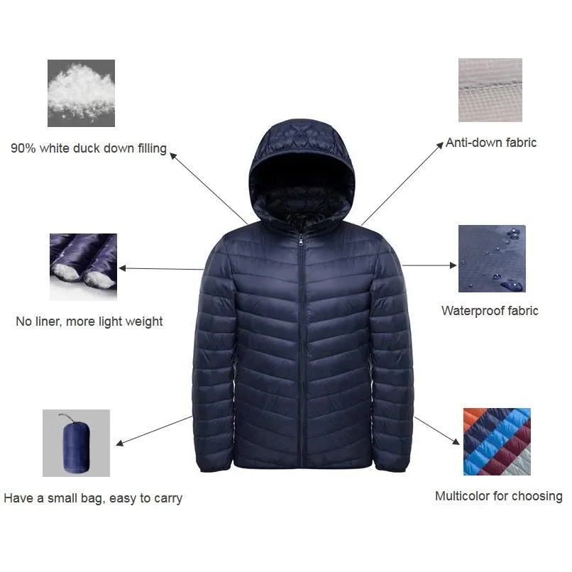 Unisex Puffer Jacket Windproof, Waterproof Down Jacket For Camping, Hiking, Walking, Keeping Warm