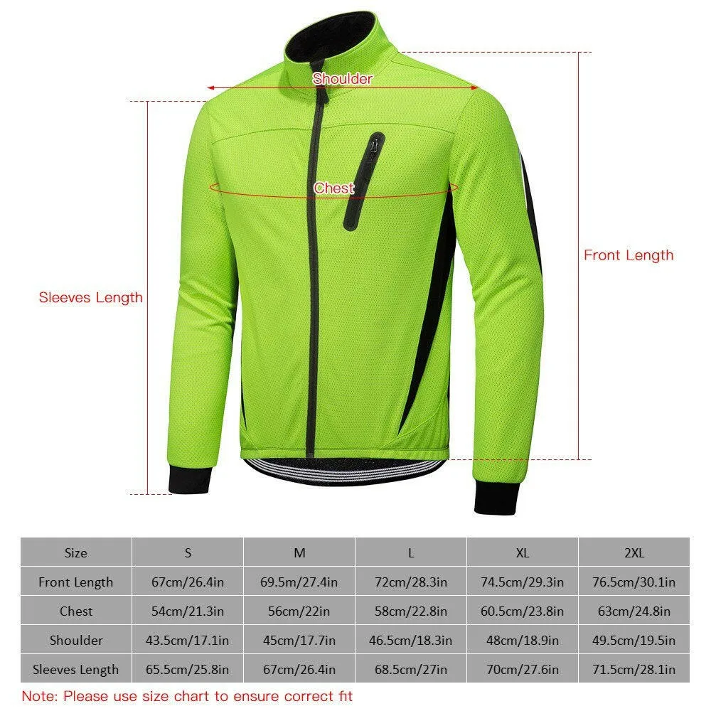 Winter Men Cycling Jacket Waterproof Windproof Thermal Fleece Jacket Coat Bicycle   Running Riding Jacket